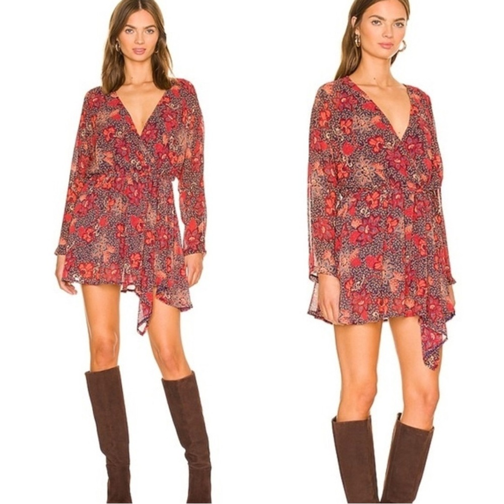 Free People Teegan Floral Bohemian Mini Dress